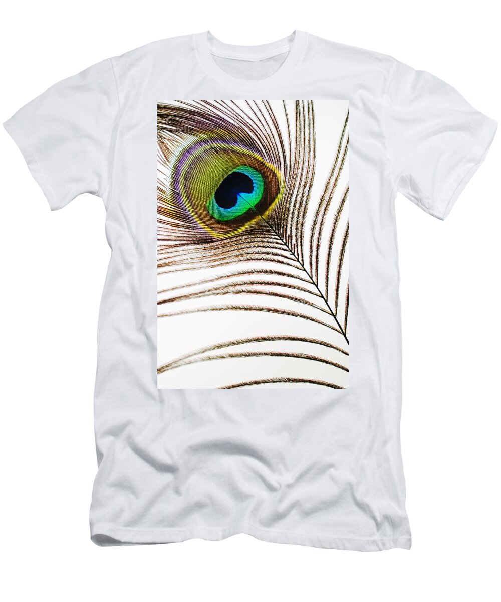 Abstract T-Shirt featuring the photograph Peacock Feathers #1 by Mary Van de Ven - Printscapes