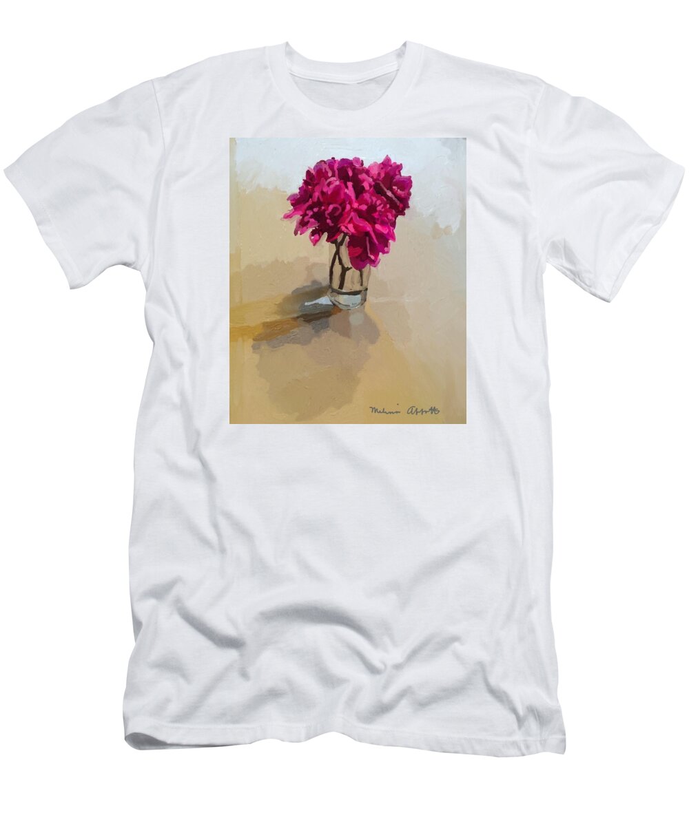 Purple Flowers T-Shirt featuring the photograph Purple Dahlias #1 by Melissa Abbott
