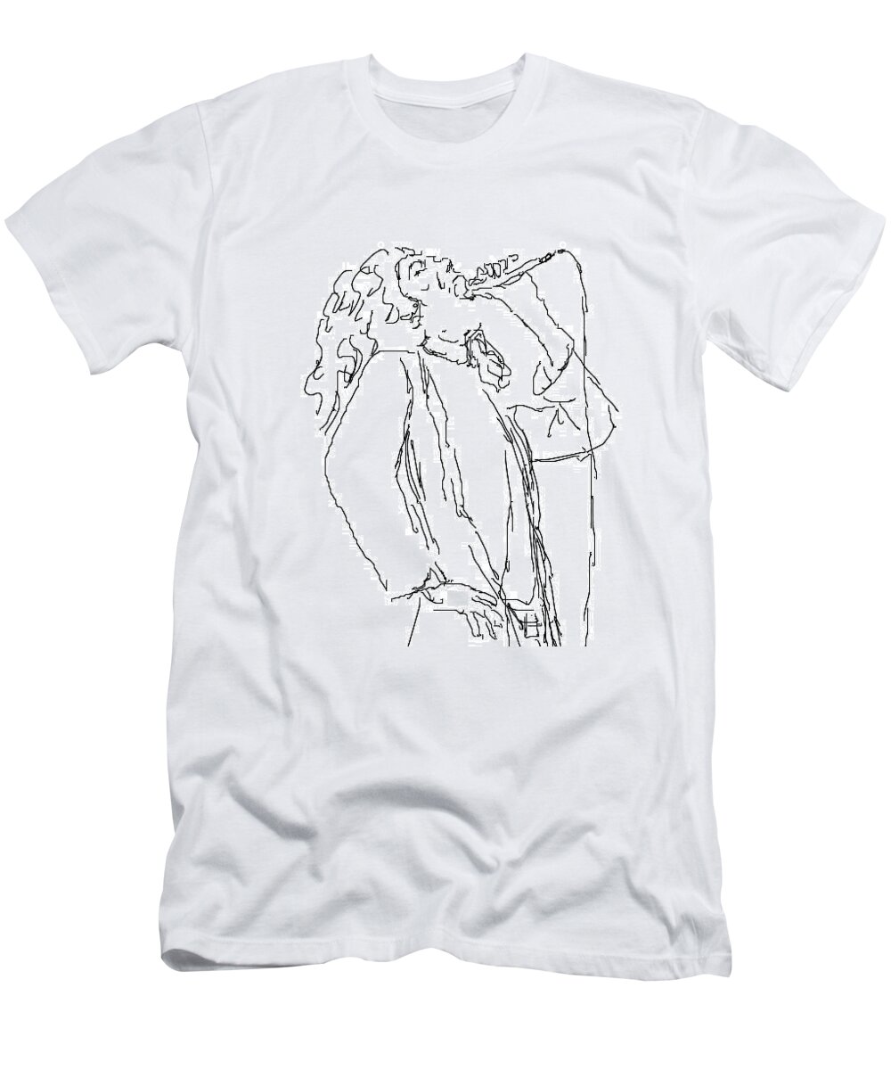 Robert Plant T-Shirt featuring the photograph Robert Plant #1 by Angela Murray