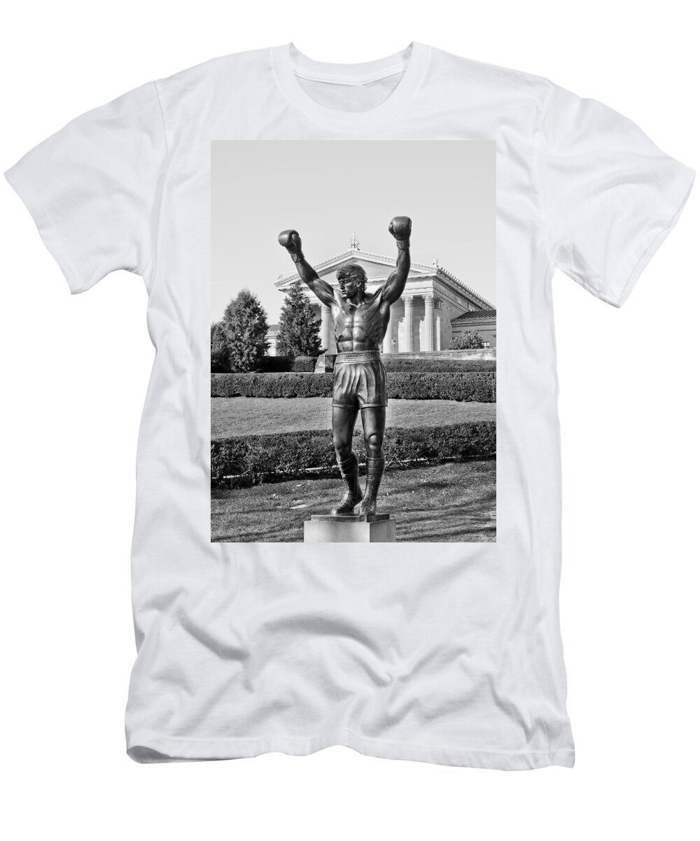 rocky Statue T-Shirt featuring the photograph Rocky Statue - Philadelphia #1 by Brendan Reals