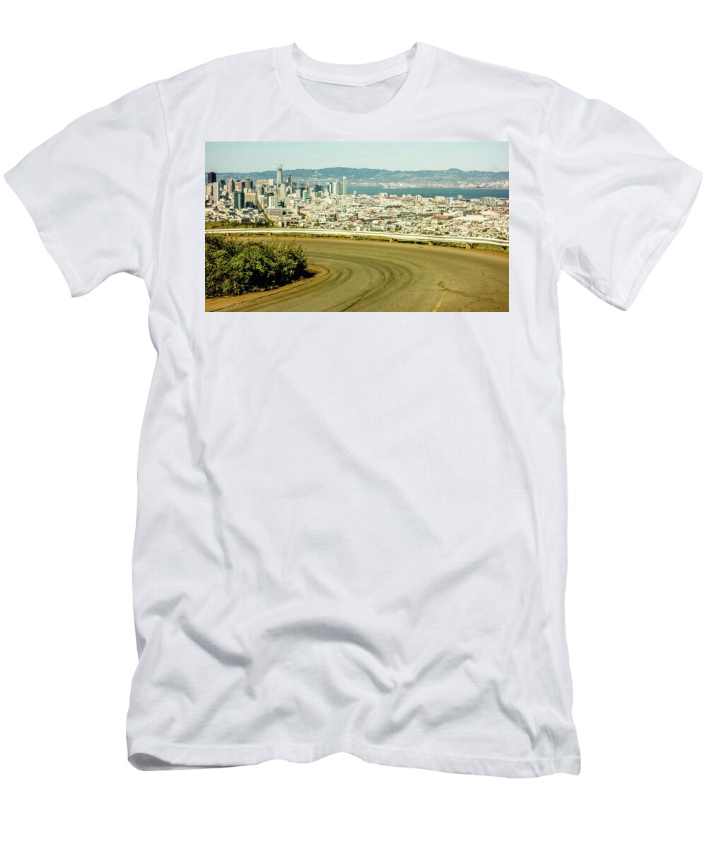Downtown T-Shirt featuring the photograph San Francisco California Downtown And Surroundings #1 by Alex Grichenko