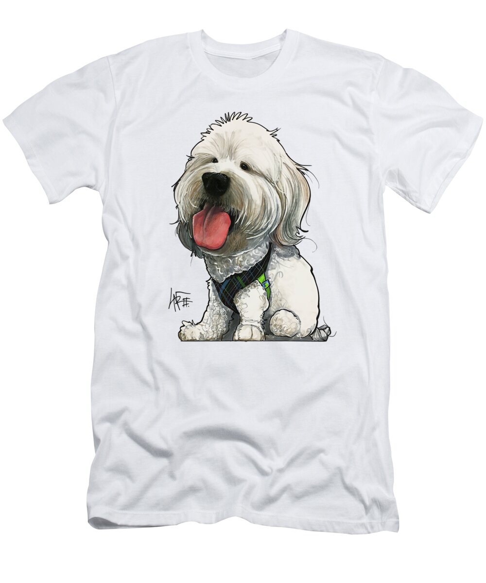 Canine Caricature T-Shirt featuring the drawing Deluna 3182 2 by Canine Caricatures By John LaFree