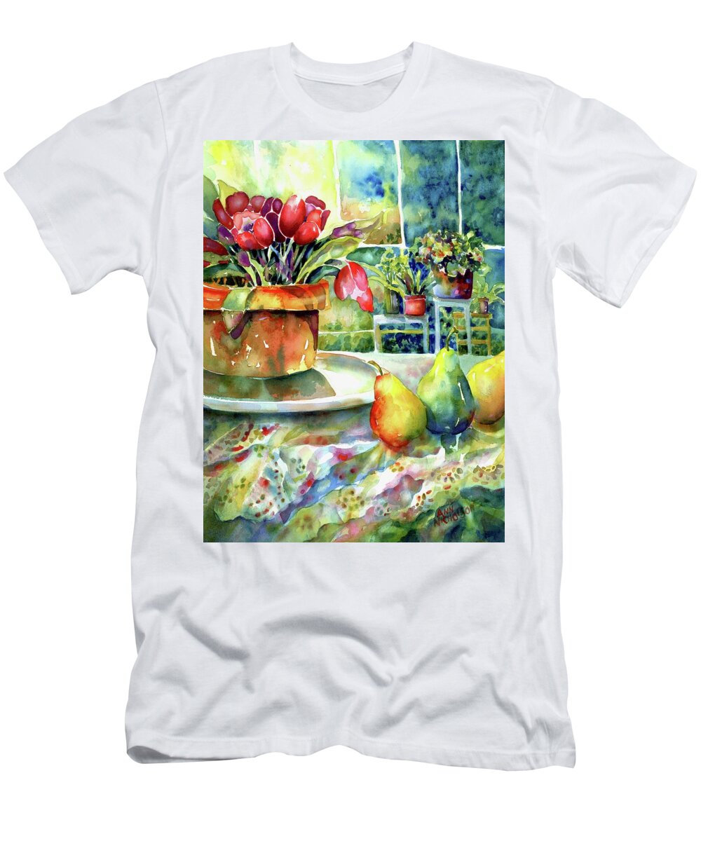 Watercolor T-Shirt featuring the painting Solarium #1 by Ann Nicholson