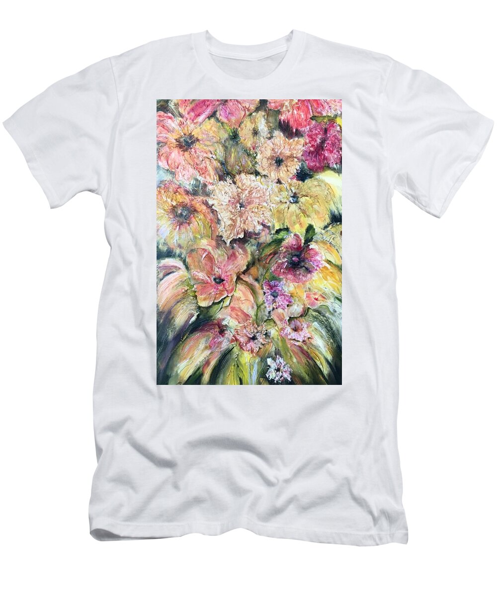 Still Life T-Shirt featuring the painting Spring Fireworks by Chuck Gebhardt
