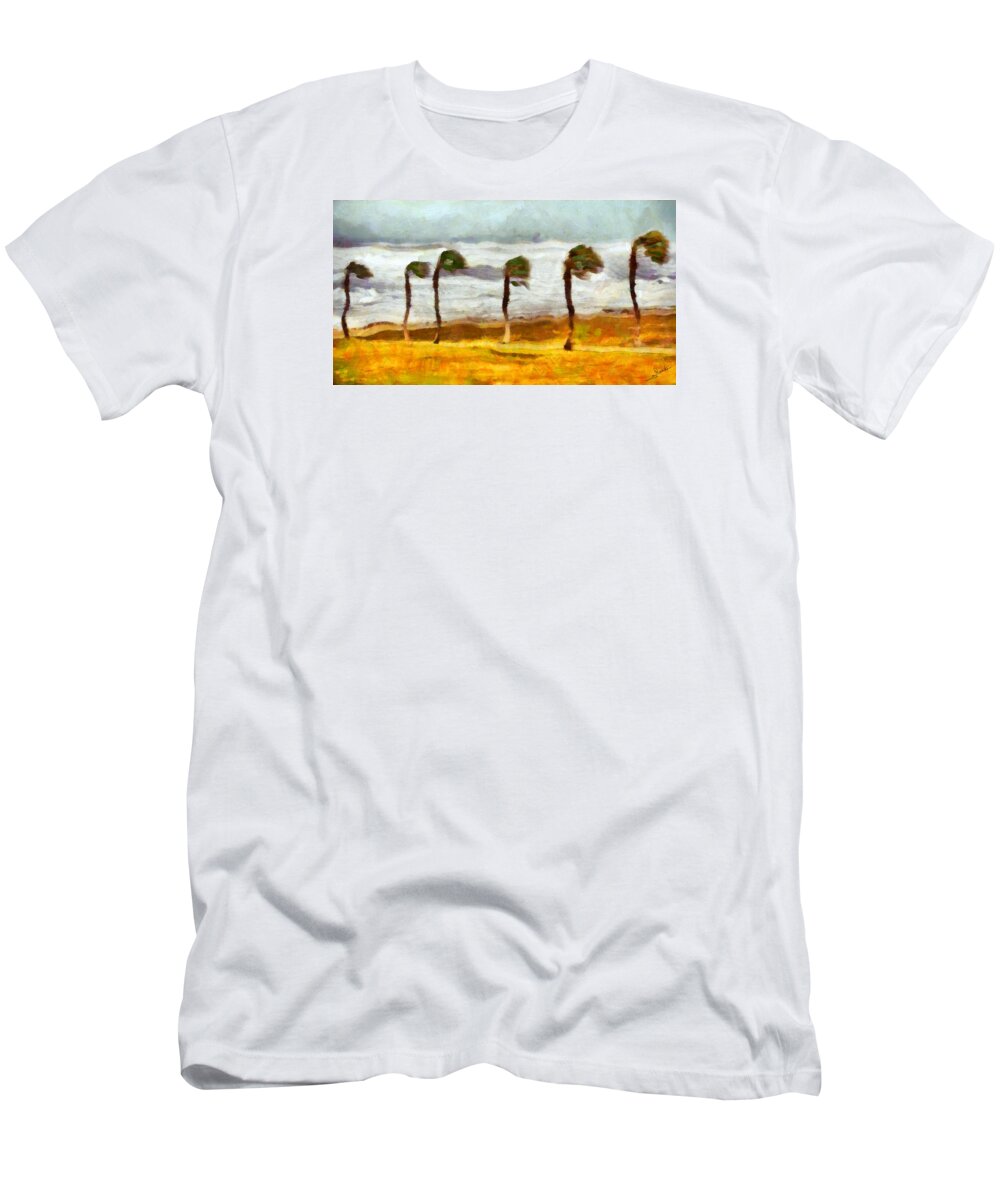Stormy Weather T-Shirt featuring the painting Stormy weather #2 by George Rossidis