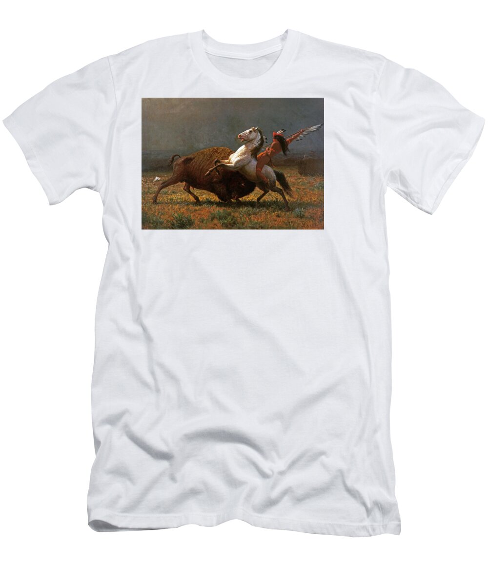 Farmer T-Shirt featuring the painting The Last of the Buffalo #1 by Celestial Images
