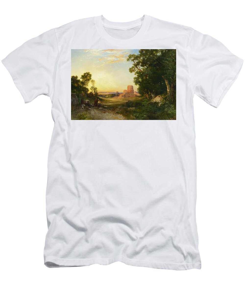 Thomas Moran T-Shirt featuring the painting Tula the Ancient Capital of Mexico #2 by Thomas Moran