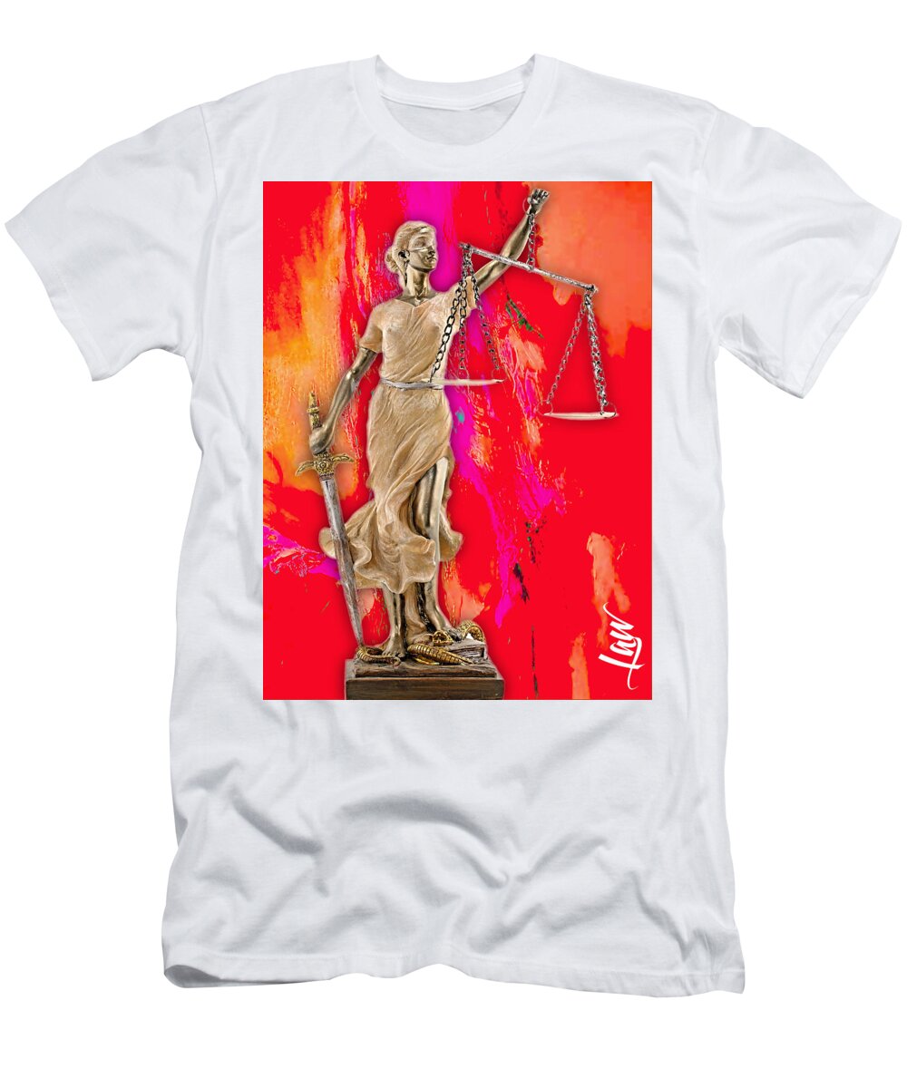 Law T-Shirt featuring the mixed media Law Office Collection #15 by Marvin Blaine
