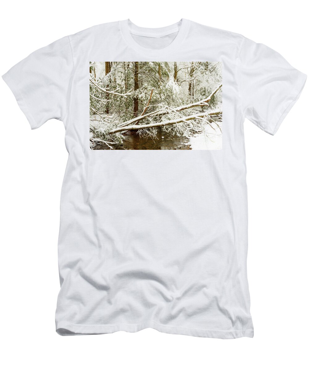 Cranberry River T-Shirt featuring the photograph Winter along Cranberry River #15 by Thomas R Fletcher