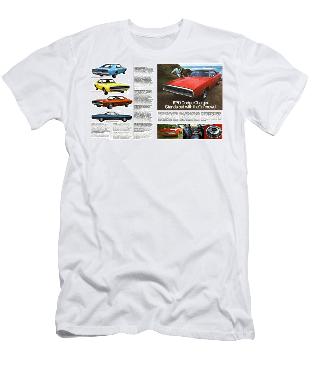 1970 T-Shirt featuring the digital art 1970 Dodge Charger by Digital Repro Depot