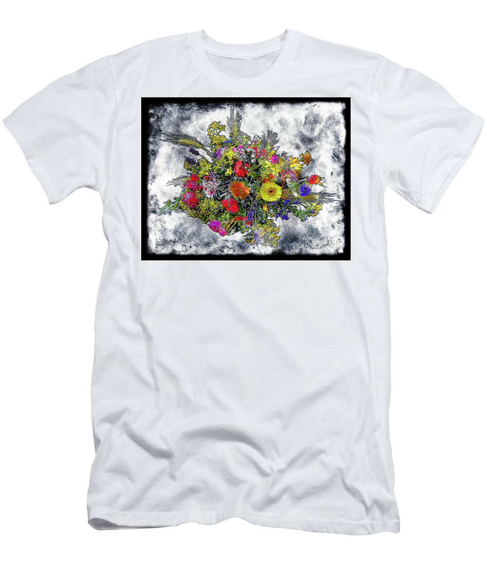 Abstract T-Shirt featuring the photograph 19a Abstract Floral Painting Digital Expressionism by Ricardos Creations