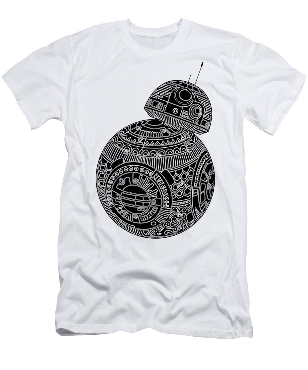 Bb8 T-Shirt featuring the mixed media BB8 DROID - Star Wars Art, Brown #1 by Studio Grafiikka