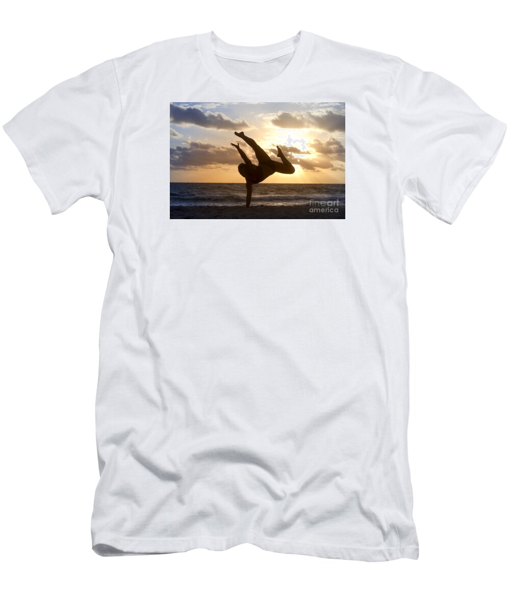 Silhouette T-Shirt featuring the photograph Beach Silhouette #2 by Anthony Totah