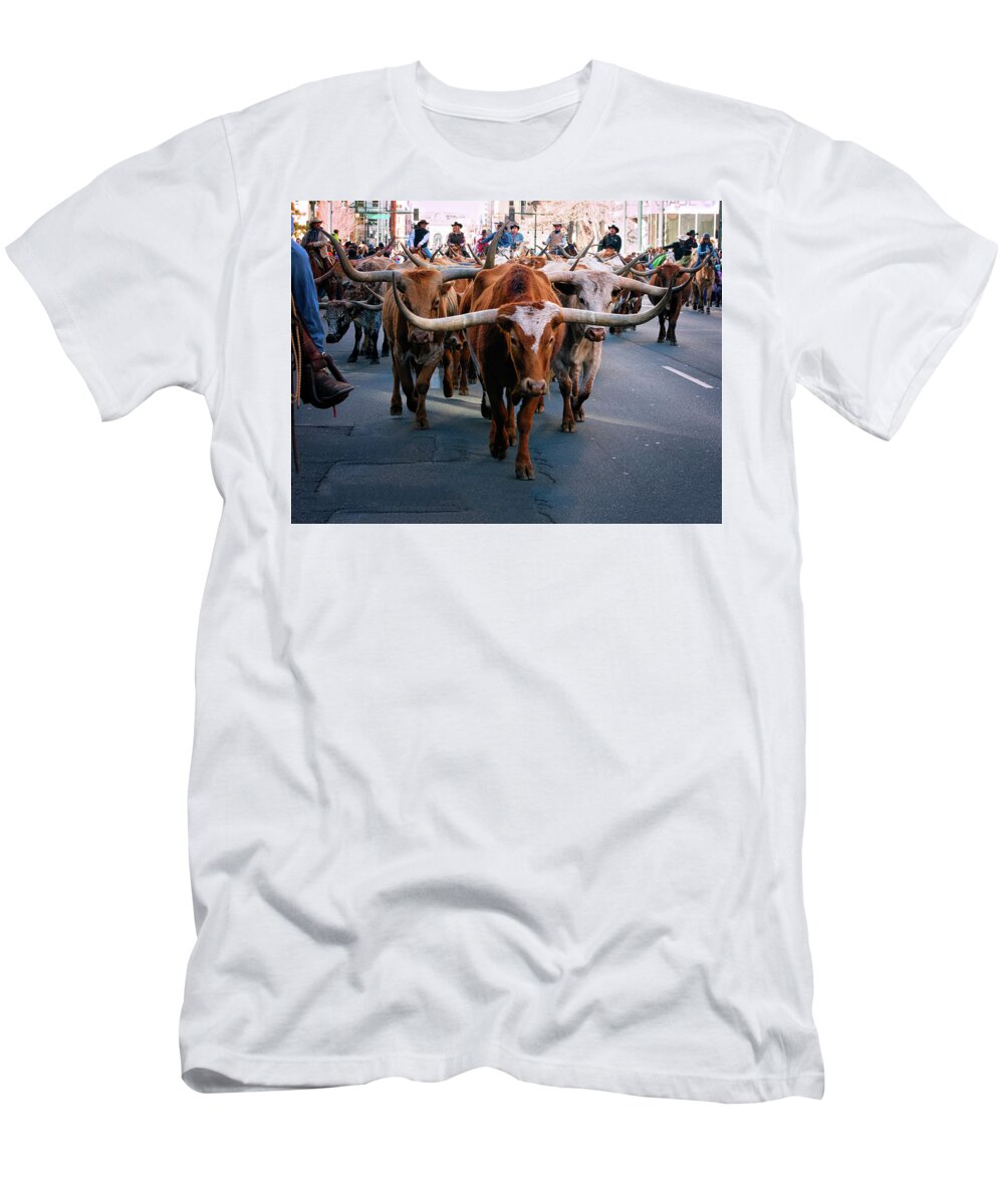  Colorado T-Shirt featuring the digital art Denver National Western Stock Show Kick-of Parade 2018 by O Lena