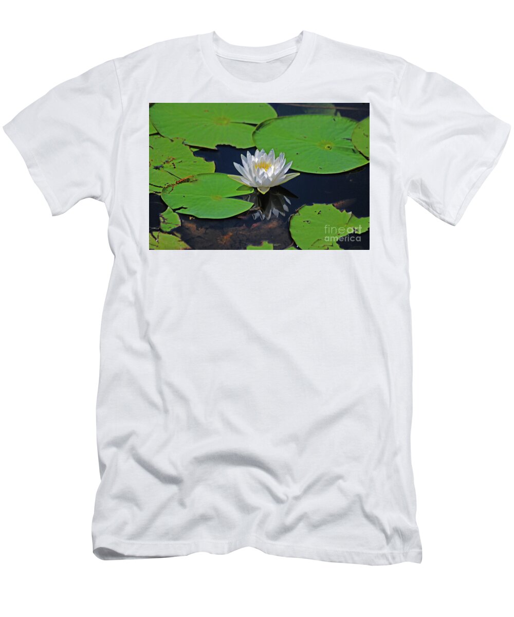 White Water Lily T-Shirt featuring the photograph 2- White Water Lily by Joseph Keane