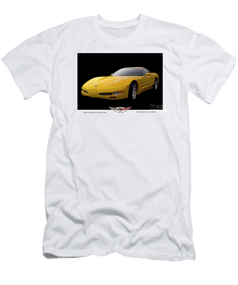 Auto T-Shirt featuring the photograph 2003 Corvette Z06 50th Anniversary Model by Dave Koontz