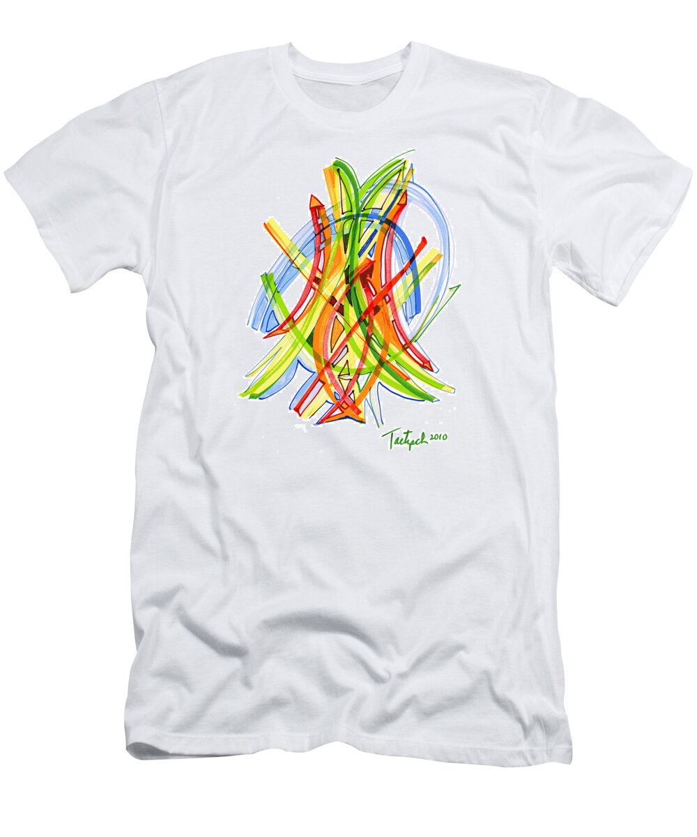 Abstract Art T-Shirt featuring the drawing 2010 Abstract Drawing Seven by Lynne Taetzsch