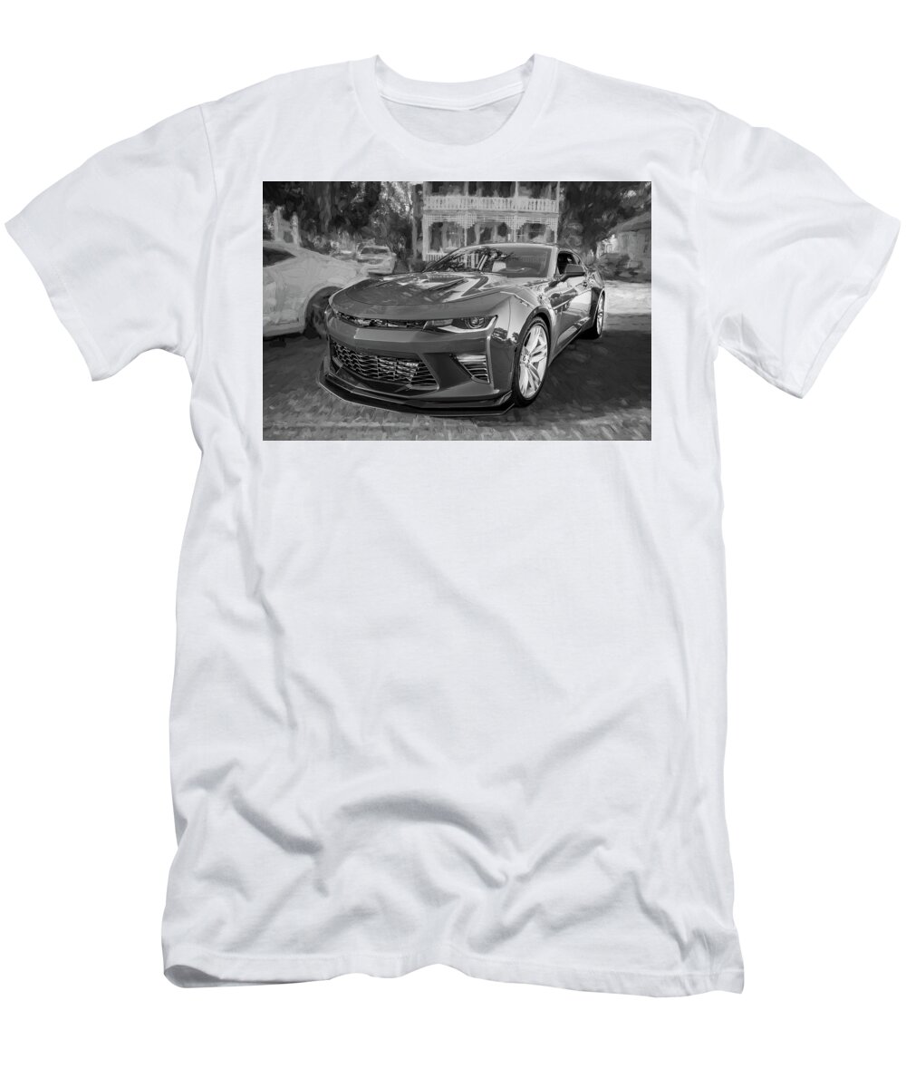 2017 Chevy Camaro T-Shirt featuring the photograph 2017 Chevrolet Camaro SS2 BW by Rich Franco