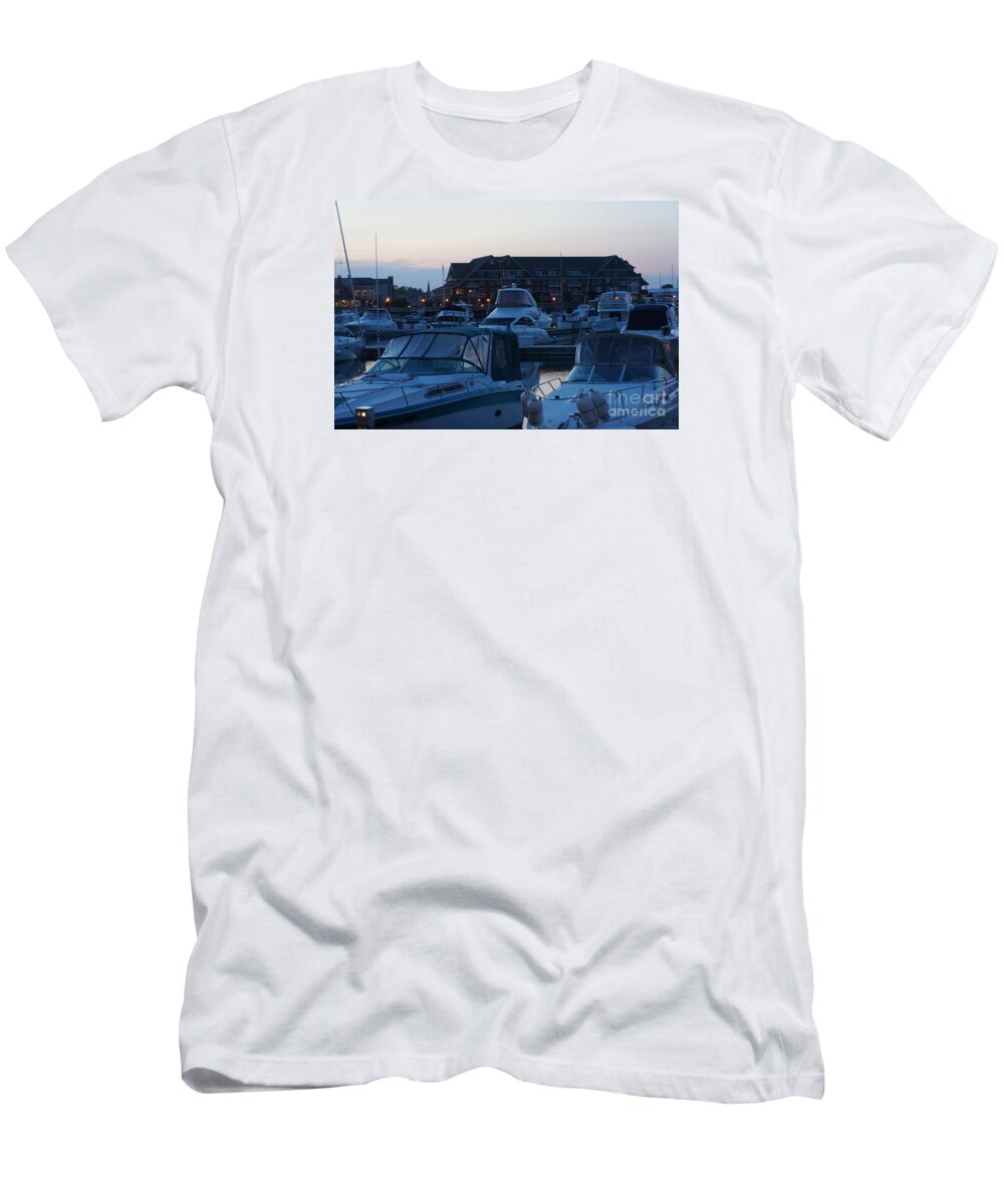 Racine Coastal Seascape - Michigan Lake In Wisconsin By Adam Asar T-Shirt featuring the painting Racine Coastal seascape - Michigan Lake in Wisconsin by Adam Asar #26 by Celestial Images
