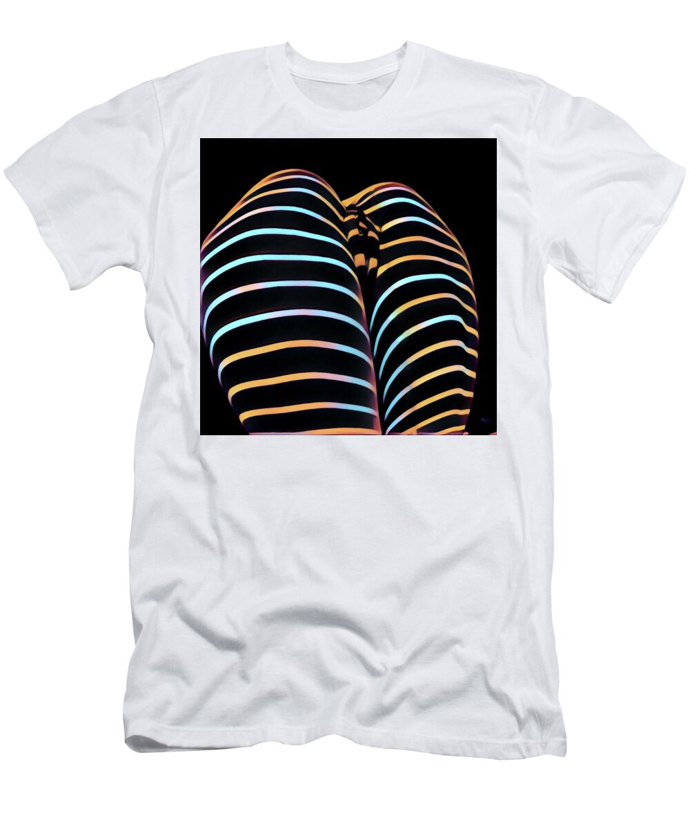Ass Up T-Shirt featuring the digital art 2634s-AK Bare Bottoms Up Abstract Vulval Portrait rendered in Composition style by Chris Maher