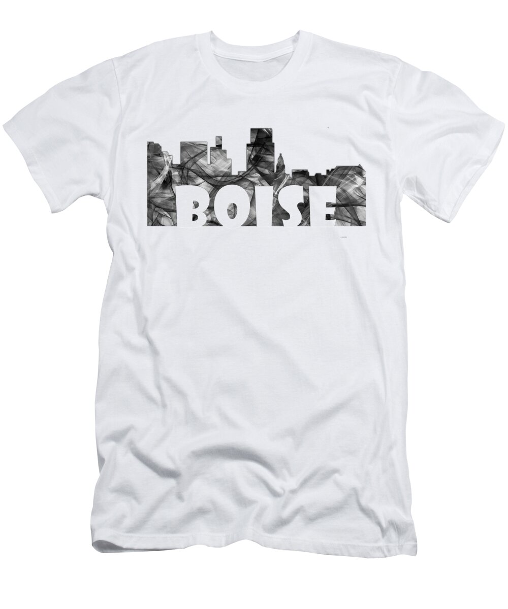 Boise Idaho Skyline T-Shirt featuring the digital art Boise Idaho Skyline #3 by Marlene Watson