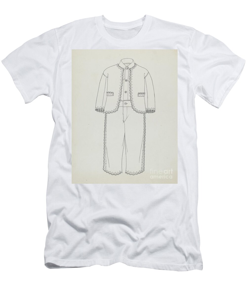  T-Shirt featuring the drawing Boy's Suit #3 by Henry De Wolfe