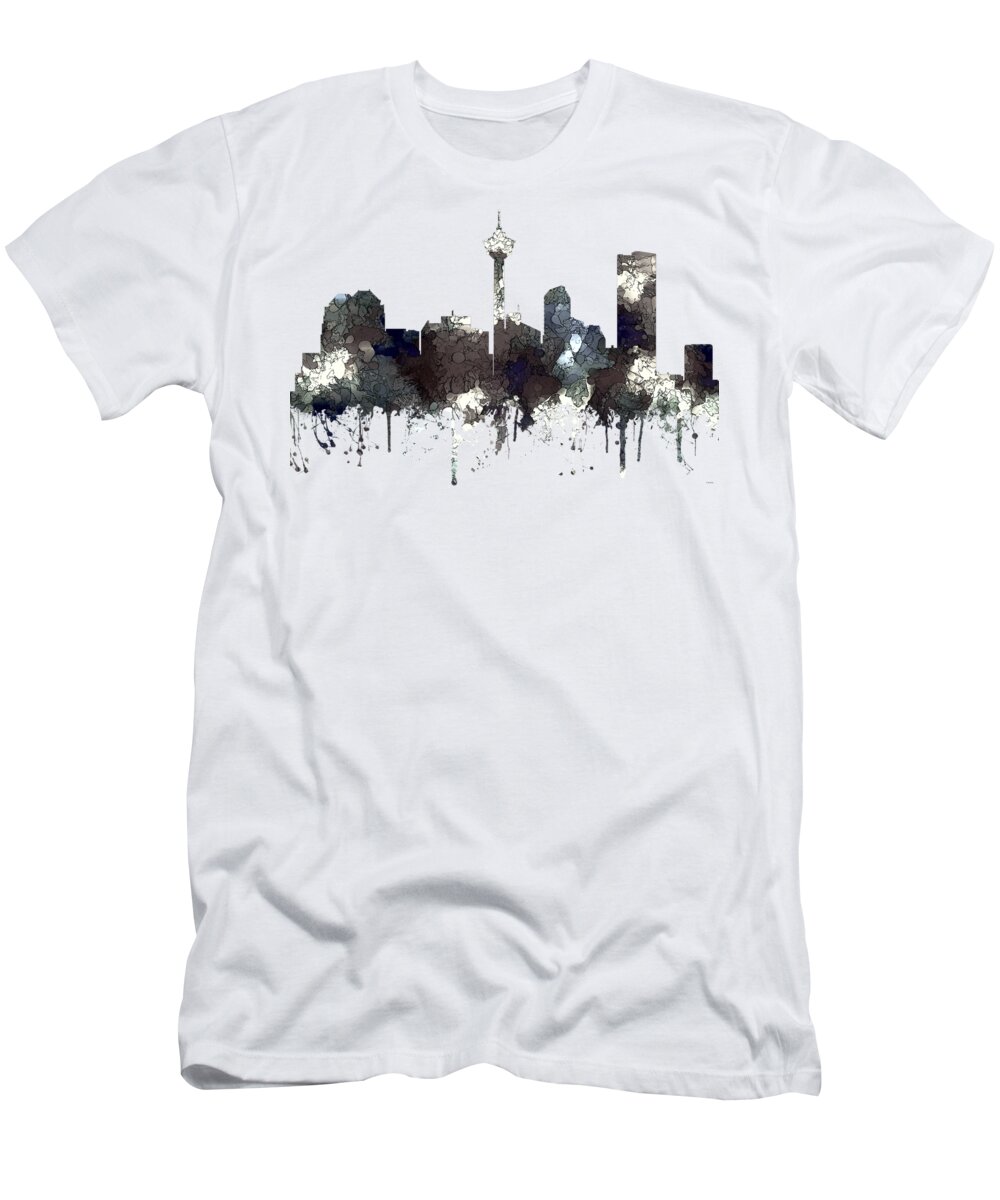 Calgary Alta.skyline T-Shirt featuring the digital art Calgary Alta.Skyline #4 by Marlene Watson