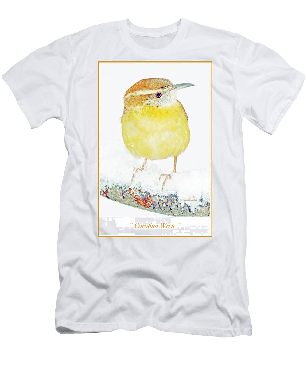 Songbird T-Shirt featuring the photograph Carolina Wren in Winter #3 by A Macarthur Gurmankin