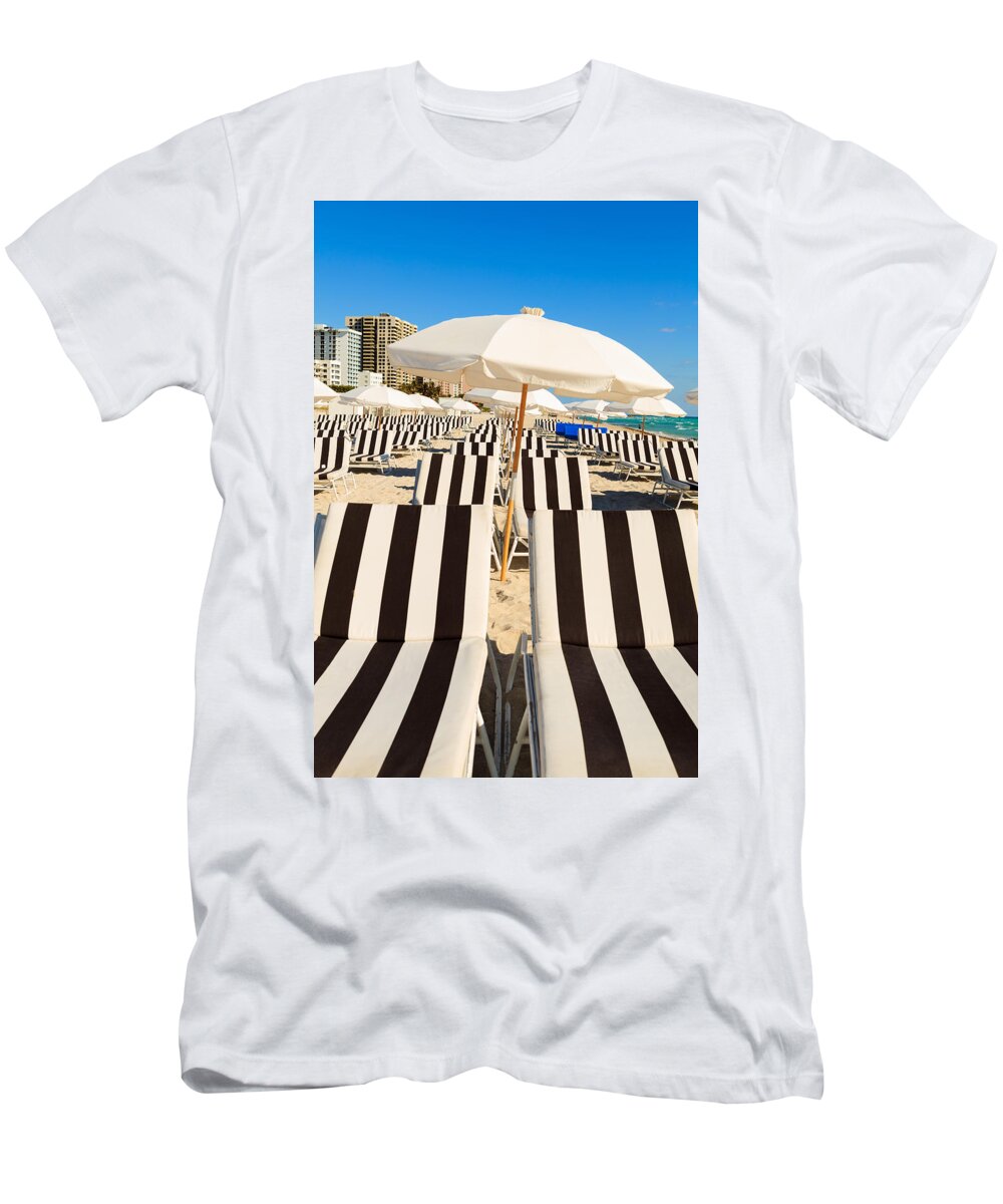 Chair T-Shirt featuring the photograph Miami Beach by Raul Rodriguez