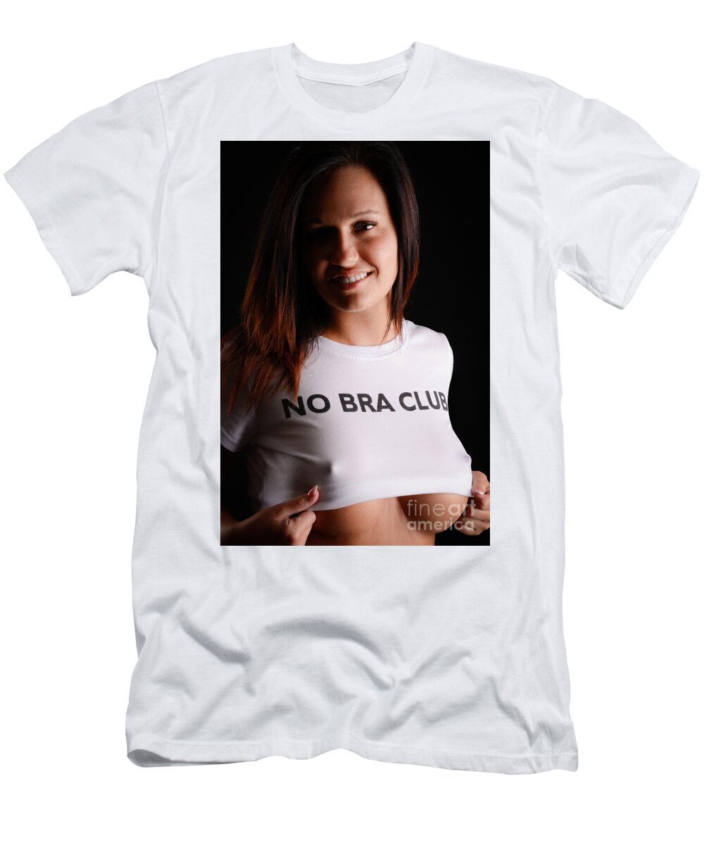 No Bra T-Shirt by Jt - Pixels