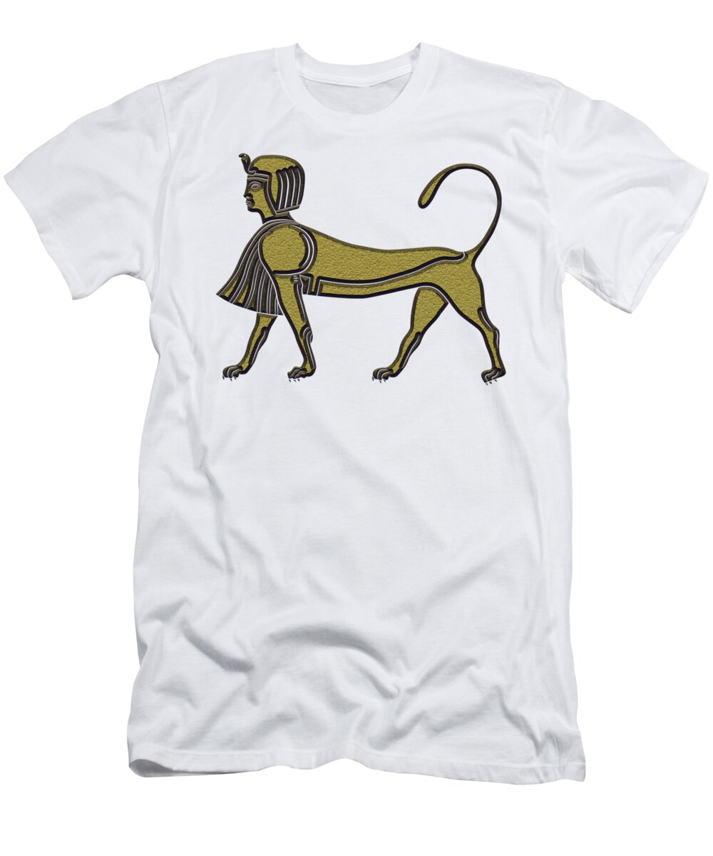 Sphinx T-Shirt featuring the digital art Sphinx - mythical creature of ancient Egypt #3 by Michal Boubin
