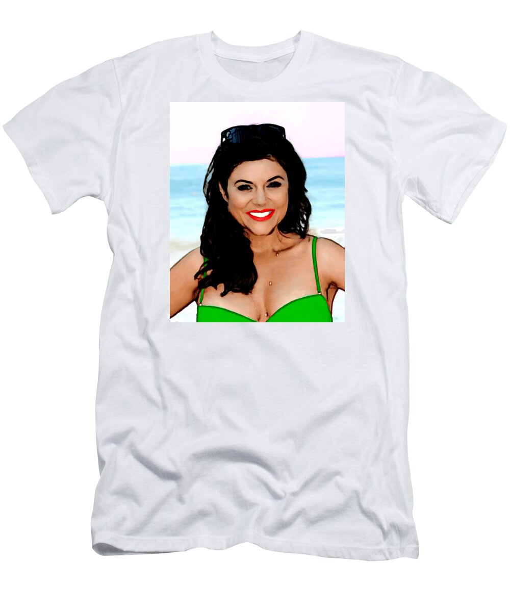 Celebrity T-Shirt featuring the painting Tiffani Thiessen #5 by Bruce Nutting