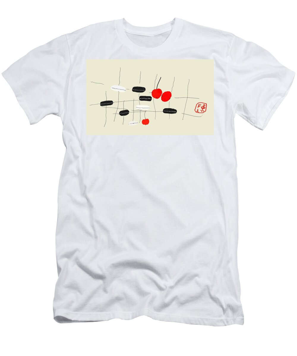 Go Game . Cherries T-Shirt featuring the digital art 3d Go by Debbi Saccomanno Chan