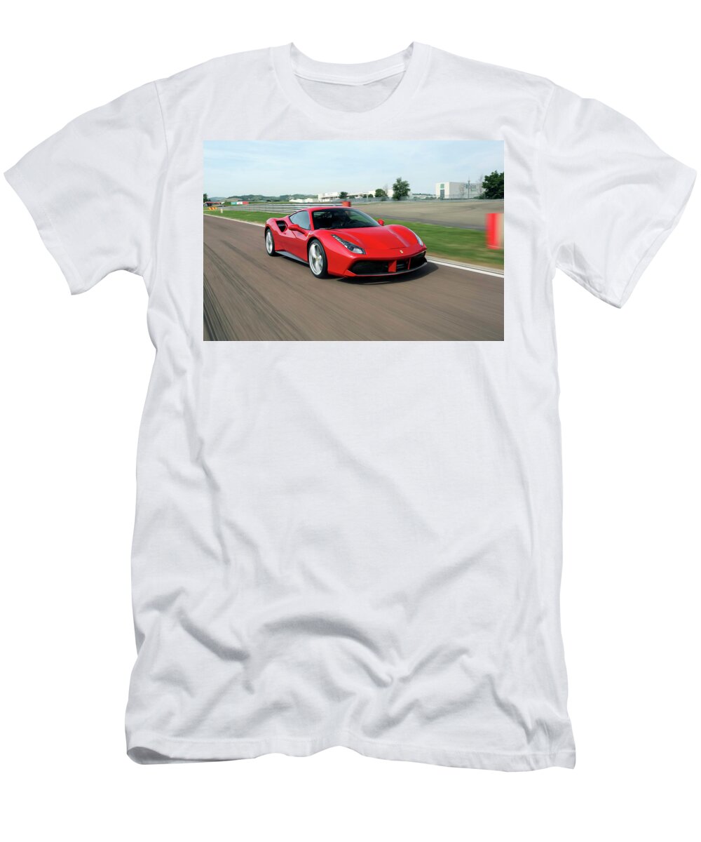Ferrari 488 T-Shirt featuring the photograph Ferrari 488 #4 by Jackie Russo