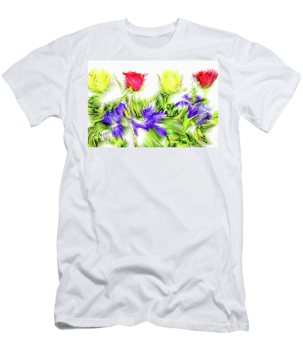 Assorted T-Shirt featuring the digital art Flower Frame Border #4 by Robert Chlopas