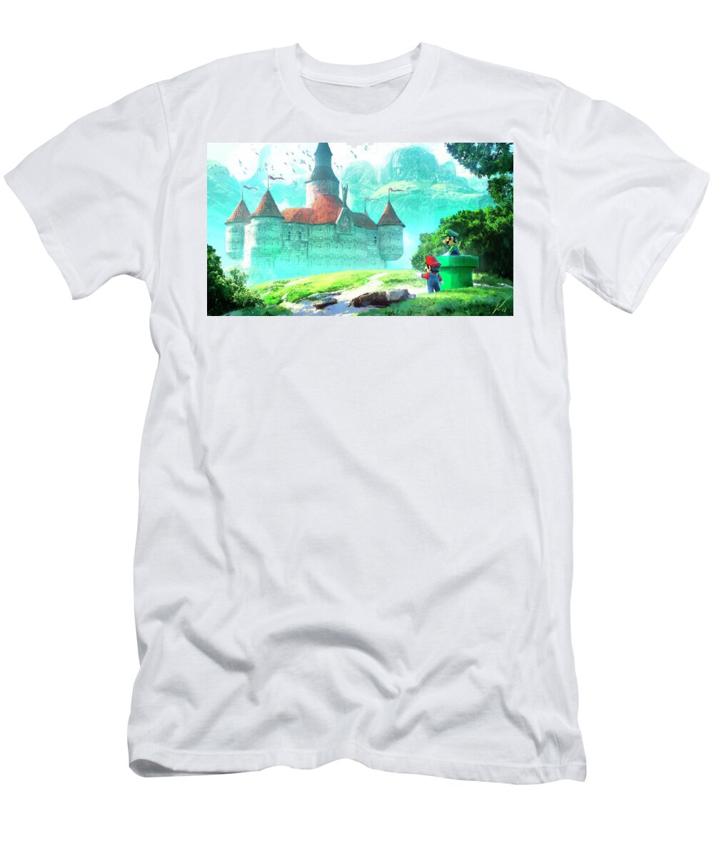 Mario T-Shirt featuring the digital art Mario #4 by Super Lovely