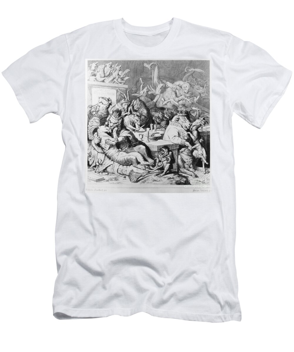 1846 T-Shirt featuring the photograph Reynard The Fox, 1846 #4 by Granger