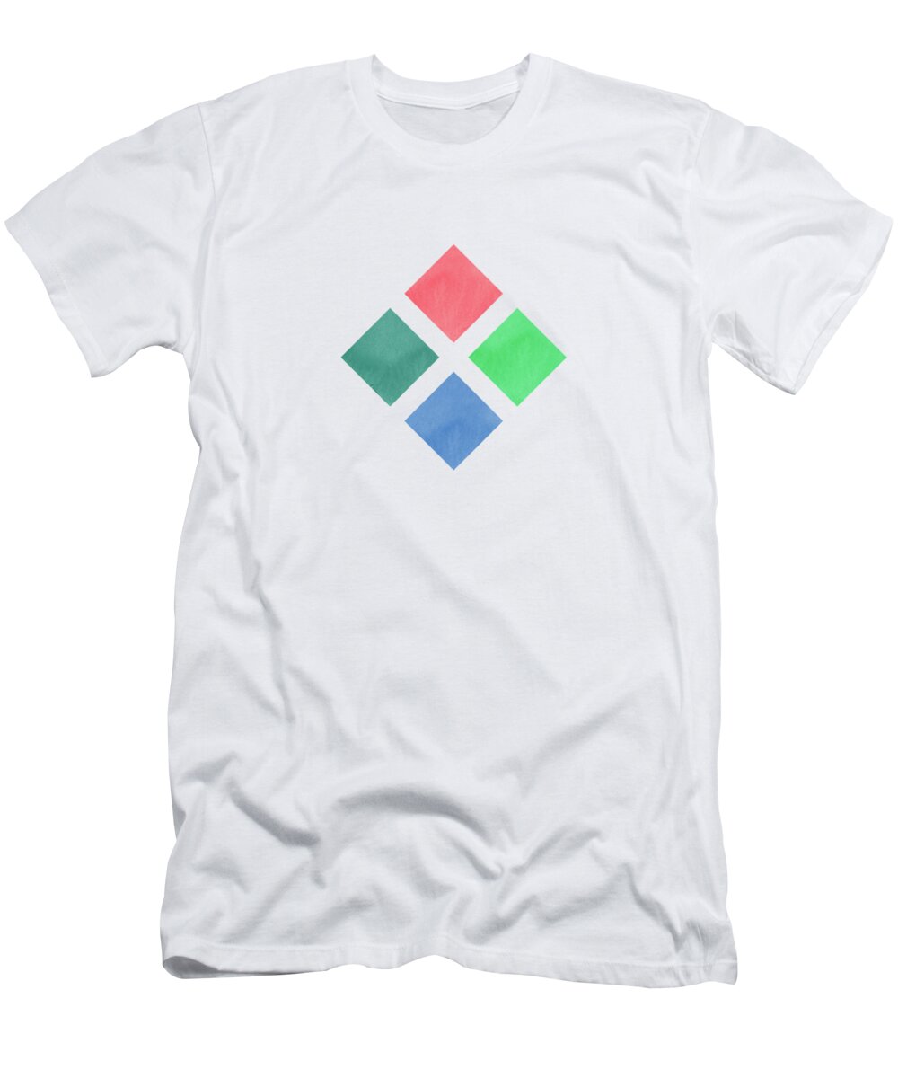 Watercolor T-Shirt featuring the digital art Watercolor Geometric Background #4 by Amir Faysal