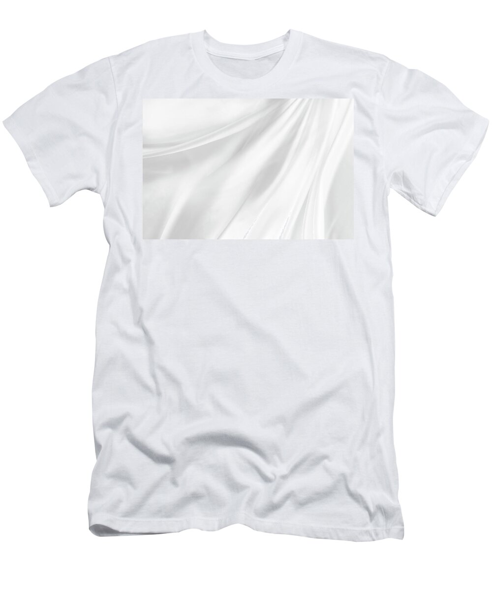 Silk T-Shirt featuring the photograph White silk #4 by Les Cunliffe