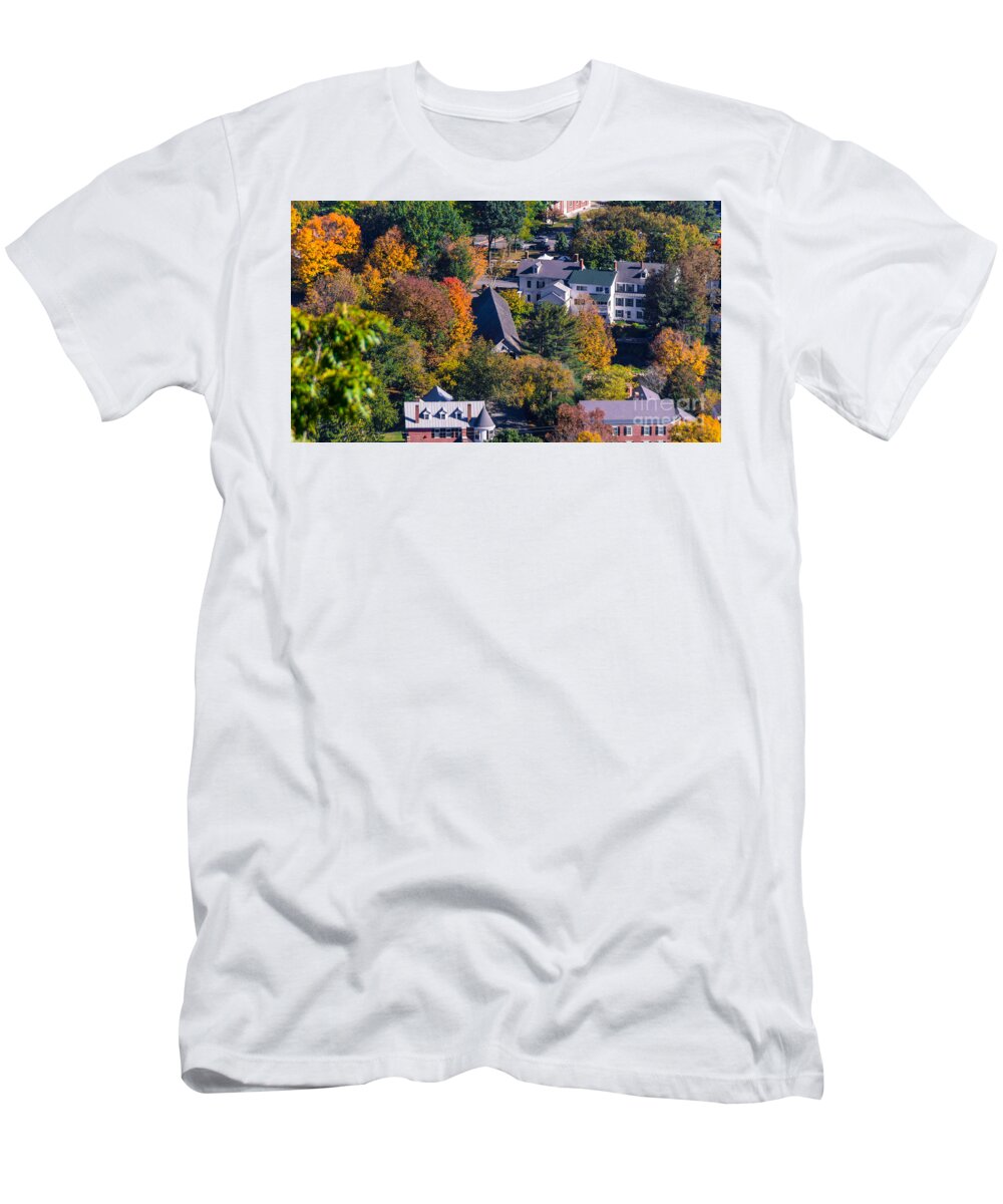 Woodstock Middle Bridge T-Shirt featuring the photograph Woodstock Middle Bridge #2 by Scenic Vermont Photography
