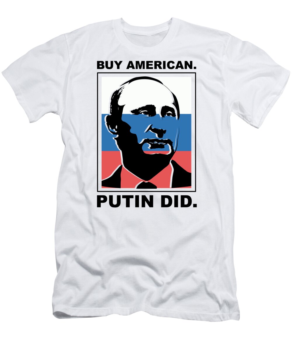 Anti-trump T-Shirt featuring the digital art Anti Trump Art Impeach President Resist Putin Light by Nikita Goel