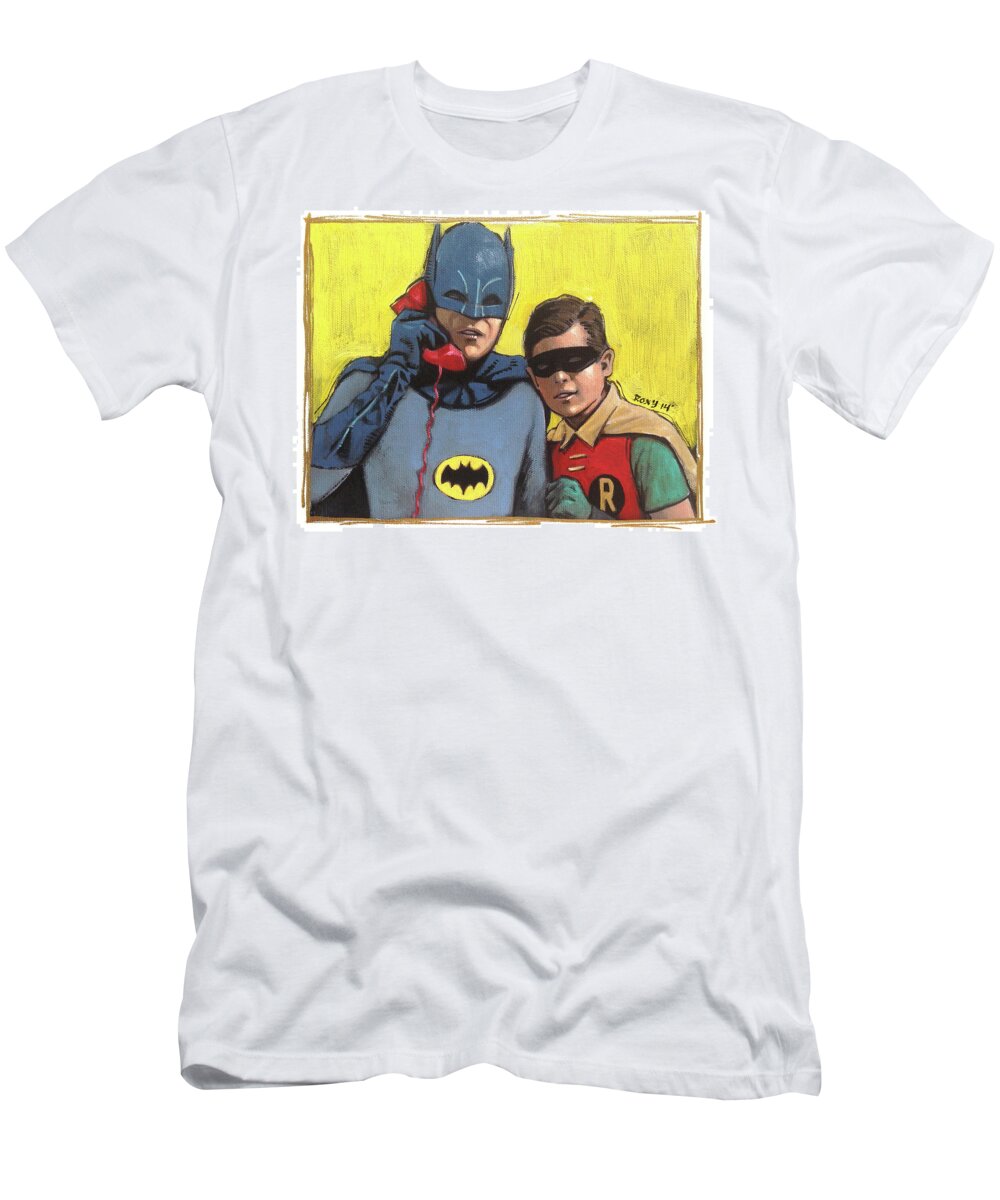Superheroes T-Shirt featuring the painting Batman #5 by Art Popop