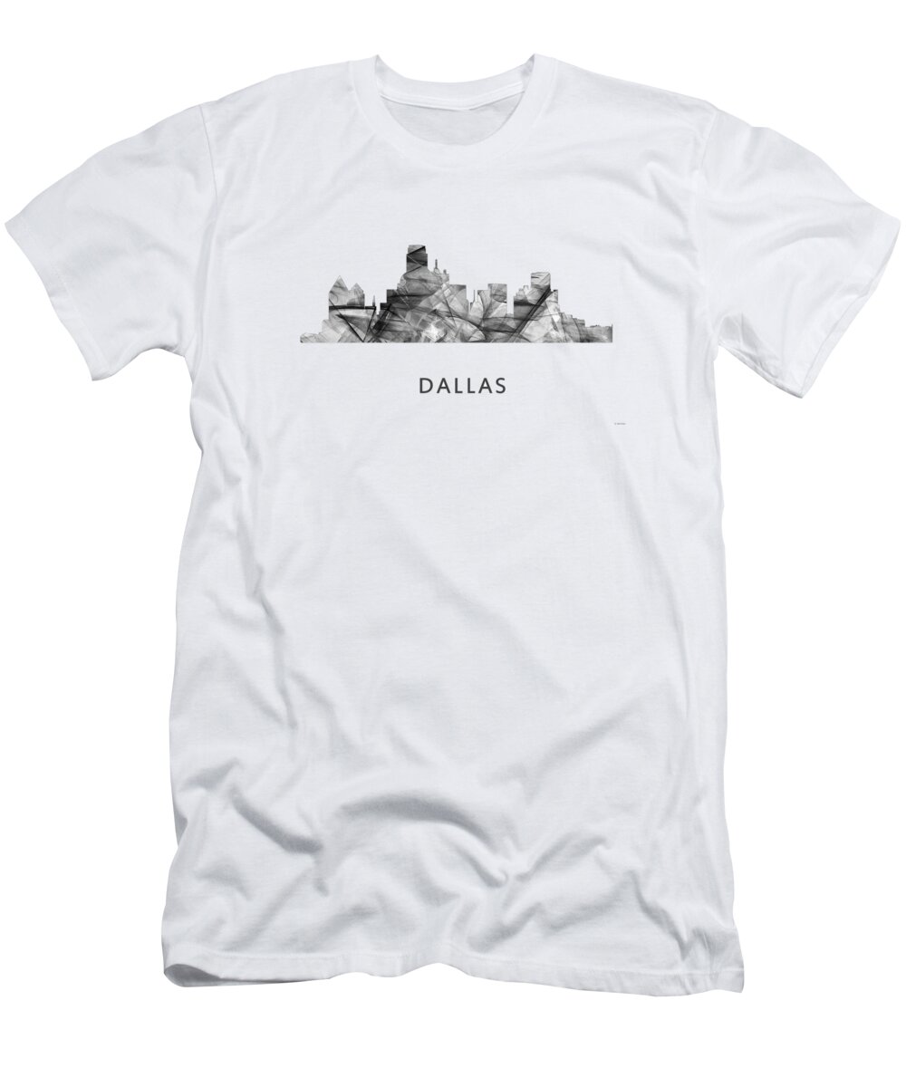 Dallas Texas Skyline T-Shirt featuring the digital art Dallas Texas Skyline #5 by Marlene Watson