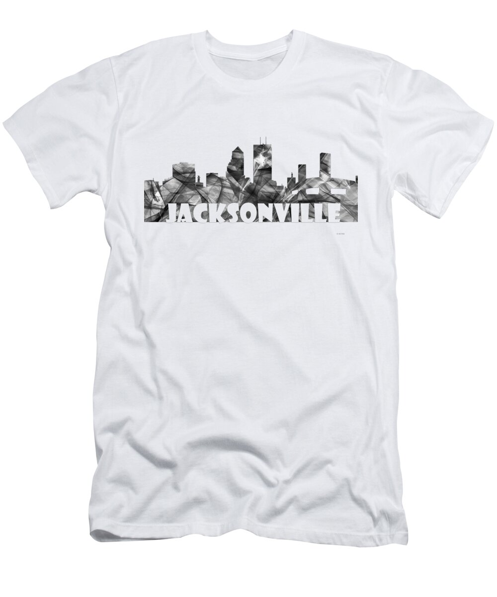 Jacksonville Florida Skyline T-Shirt featuring the digital art Jacksonville Florida Skyline #5 by Marlene Watson