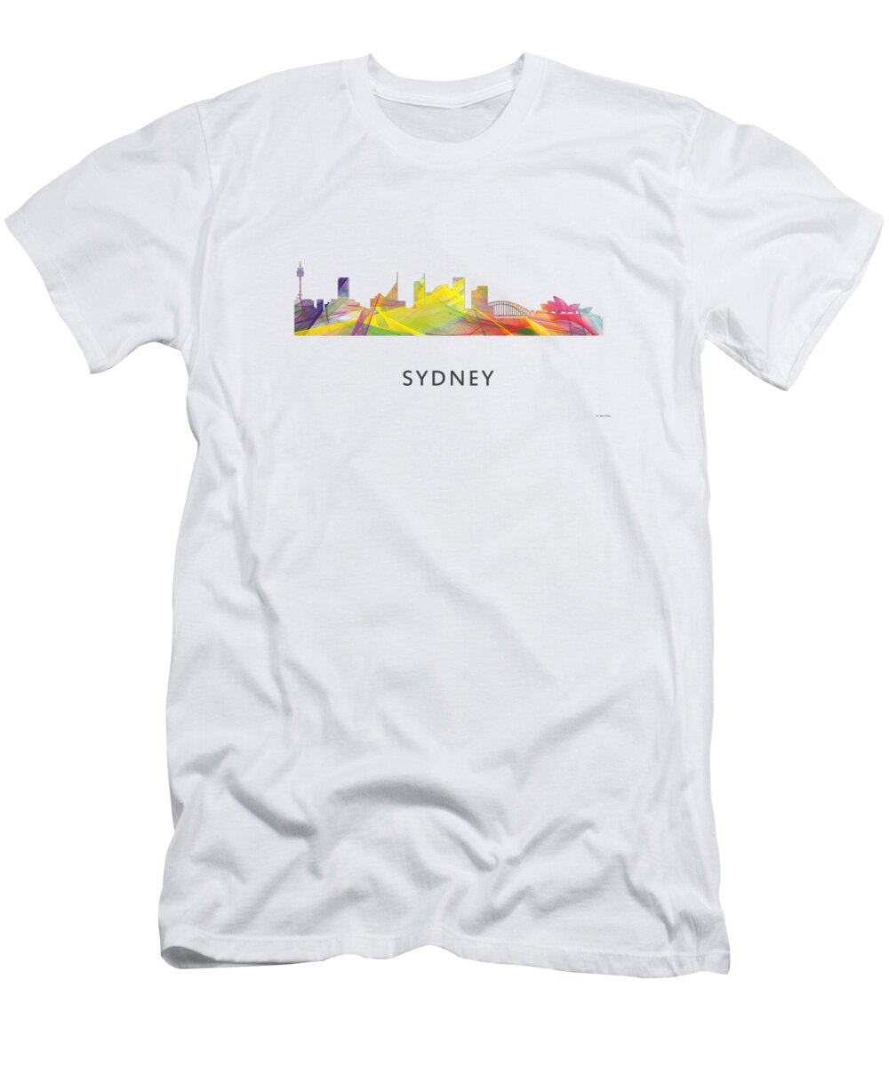 Sydney Australia Skyline T-Shirt featuring the digital art Sydney Australia Skyline #5 by Marlene Watson