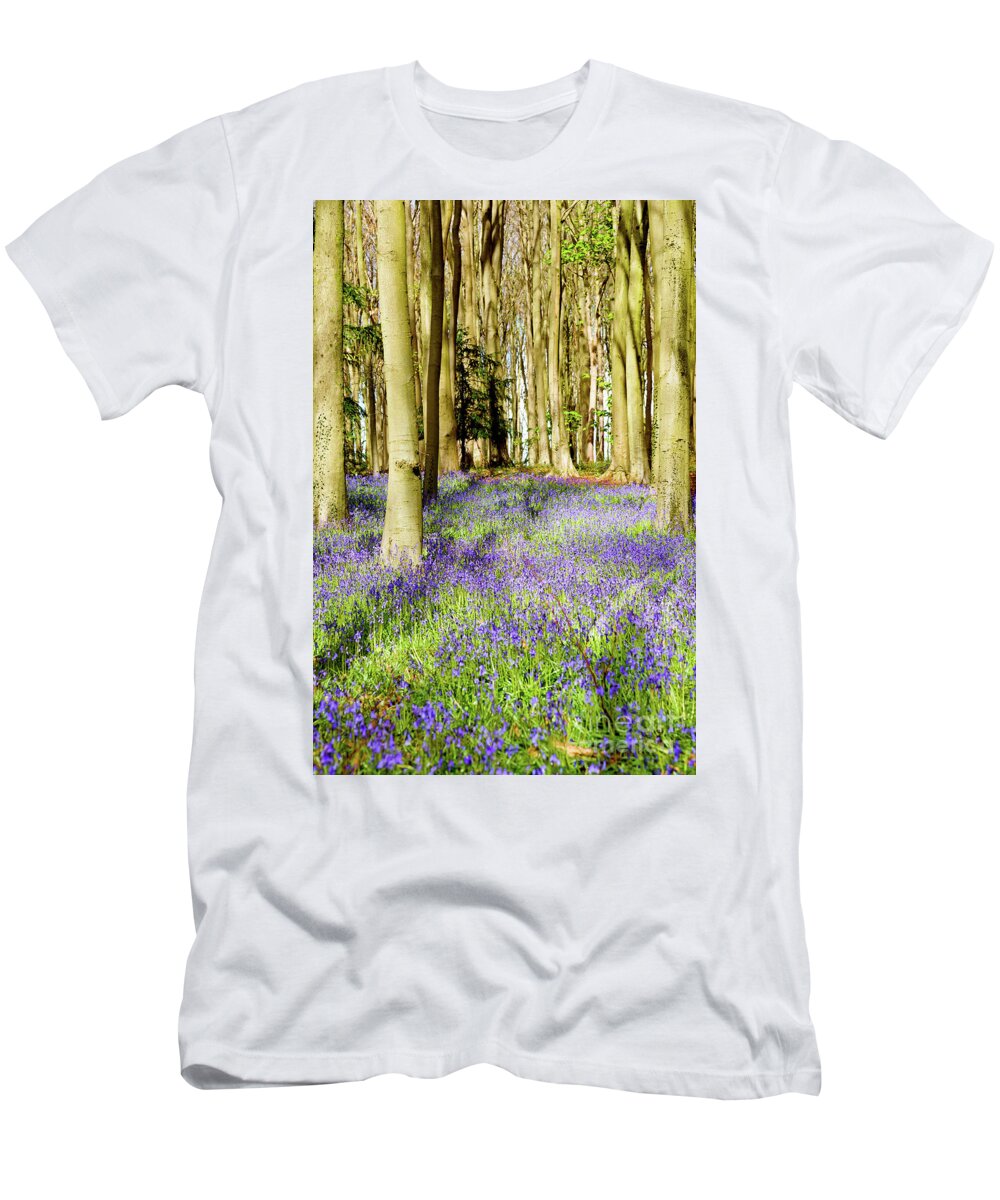 Bluebells T-Shirt featuring the photograph Bluebell Woods #7 by Colin Rayner