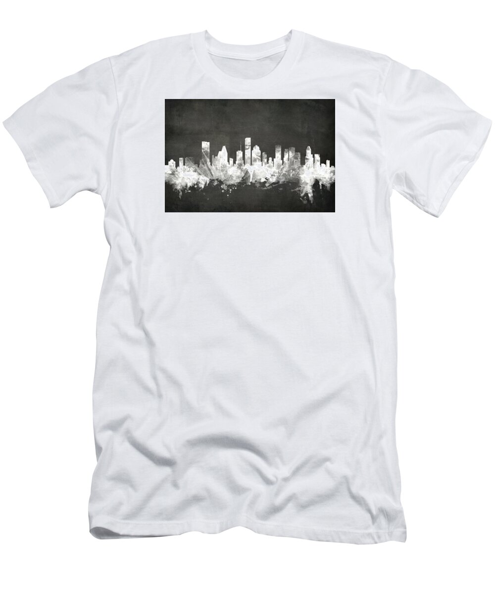 United States T-Shirt featuring the digital art Houston Texas Skyline #7 by Michael Tompsett