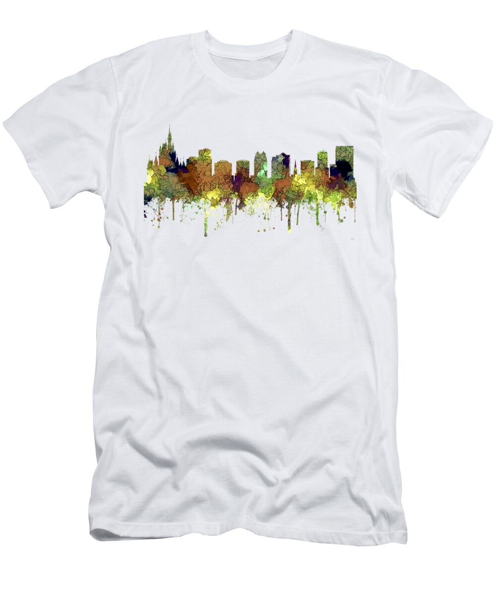 Orlando Florida Skyline T-Shirt featuring the digital art Orlando Florida Skyline #8 by Marlene Watson