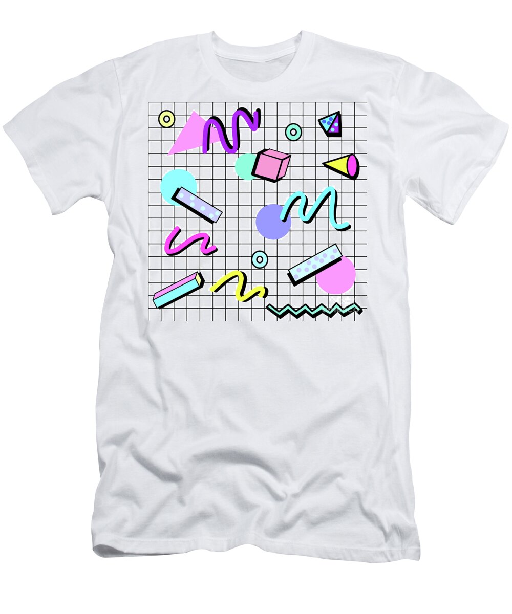Uden for Store protektor 80s Retro Party Grid T-Shirt by Melisssne Drawings - Pixels