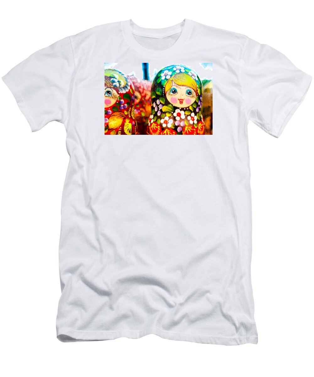 Puzzle Doll T-Shirt featuring the photograph Vibrant Russian Matrushka Doll by John Williams